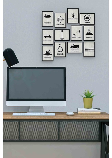 Yeşilçam 12 Parça Mdf (Ahşap) Tablo Ofis Boyu 30 x 30 cm cm