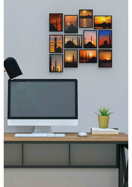 Cami 12 Parça Mdf (Ahşap) Tablo Ofis Boyu 30 x 30 cm cm