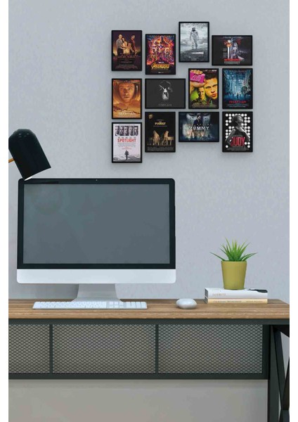 Film Kapakları 12 Parça Mdf (Ahşap) Tablo Ofis Boyu 30 x 30 cm cm