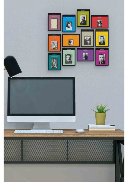 Sabahattin Ali 12 Parça Mdf (Ahşap) Tablo Ofis Boyu 30 x 30 cm cm