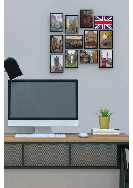 London 12 Parça Mdf (Ahşap) Tablo Ofis Boyu 30 x 30 cm cm