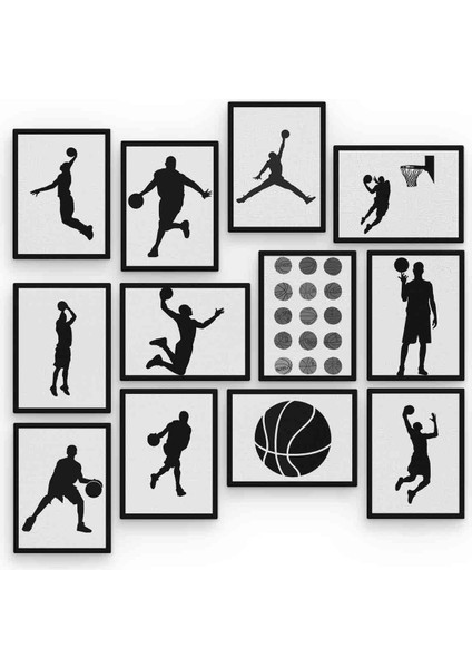 Basket 12 Parça Mdf (Ahşap) Tablo Ofis Boyu 30 x 30 cm cm