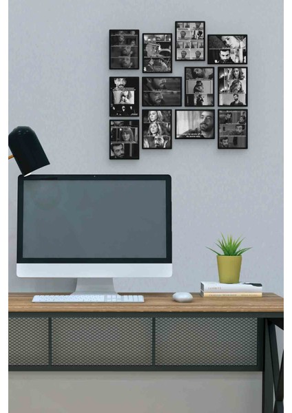 Poyraz Karayel 12 Parça Mdf (Ahşap) Tablo Ofis Boyu 30 x 30 cm cm
