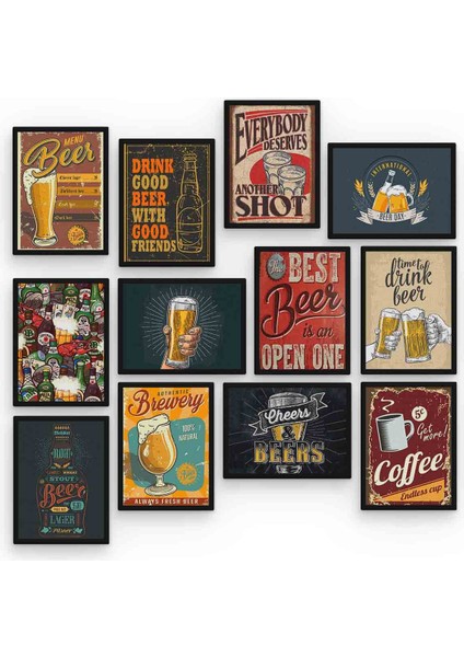Beer 12 Parça Mdf (Ahşap) Tablo Ofis Boyu 30 x 30 cm cm