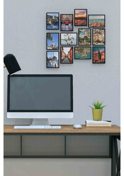 Istanbul 12 Parça Mdf (Ahşap) Tablo Ofis Boyu 30 x 30 cm cm