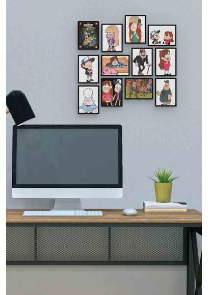 Esrarengiz Kasaba 12 Parça Mdf (Ahşap) Tablo Ofis Boyu 30 x 30 cm cm