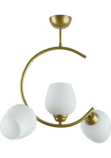 Mosso Özel Tasarım Spor Modern Dekoratif Salon Gold Eskitme Renk 110 Beyaz Camlı 3 Lü Avize fiyatları