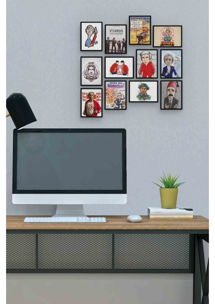 Şener Şen 12 Parça Mdf (Ahşap) Tablo Ofis Boyu 30 x 30 cm cm