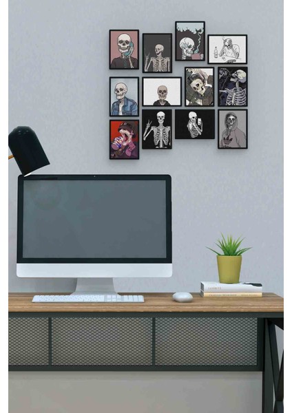 Iskelet 12 Parça Mdf (Ahşap) Tablo Ofis Boyu 30 x 30 cm cm