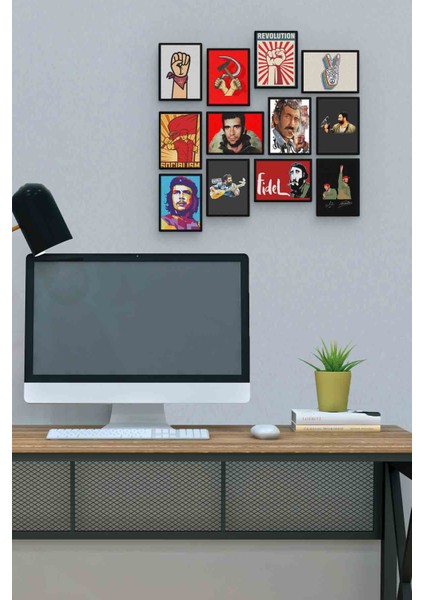 Felsefi 12 Parça Mdf (Ahşap) Tablo Ofis Boyu 30 x 30 cm cm