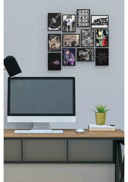 Arctic Monkeys 12 Parça Mdf (Ahşap) Tablo Ofis Boyu 30 x 30 cm cm