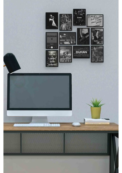 Duman 12 Parça Mdf (Ahşap) Tablo Ofis Boyu 30 x 30 cm cm