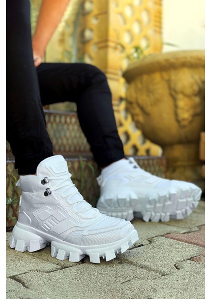 Beyaz Dozer Taban Unisex Günlük Spor Bot
