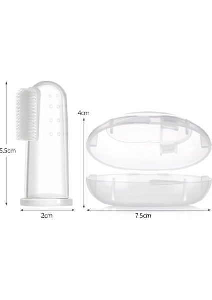 Taba 1 Adet Silikon Bebek Parmak Diş Fırçası & Diş Kaşıyıcı - Finger Brush 0-3 Yaş