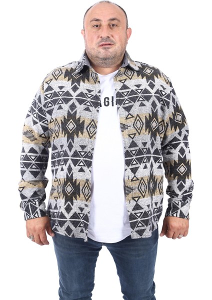 Mocgrande Büyük Beden Oduncu Gömlek Red Apple 22210-SIYAH