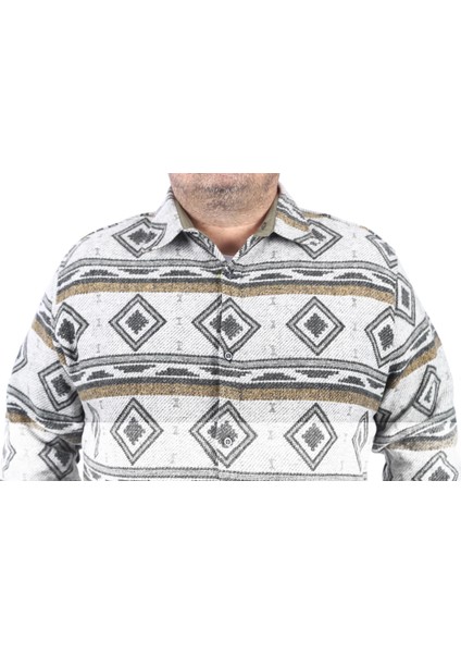 Mocgrande Büyük Beden Oduncu Gömlek Gray Wolves 22213-YESIL modelleri