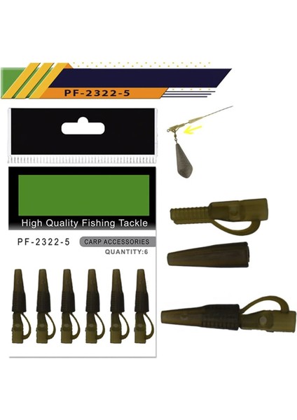 2322-5 Safety Lead Clip And Tail Rubber 6 Adet Sazan Ağırlık Taşıma Aparatı