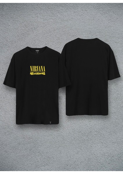 Nirvana Nevermind Özel Tasarım Minimal Baskılı Oversize Unisex Tişört