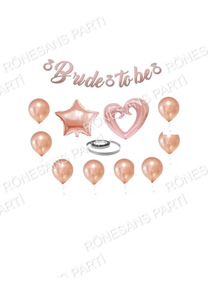 Brıde To Be Bekarlığa Veda Partisi Rose Gold Set