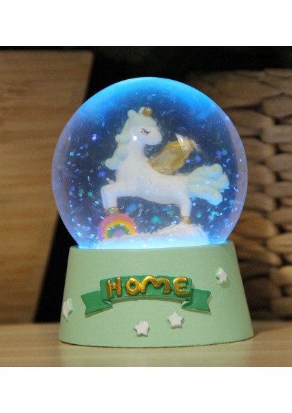 Unicorn Işıklı Kar Küresi Yeşil
