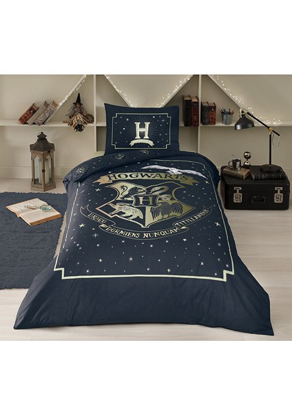 Harry Potter Hogwarts Glam Tek Kişilik Lisanslı Fitted Çarşaf Çocuk Nevresim Takımı