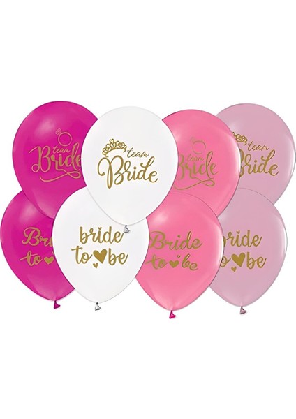Bride To Be Baskılı 12" Pastel Karışk Balon 15 Adet