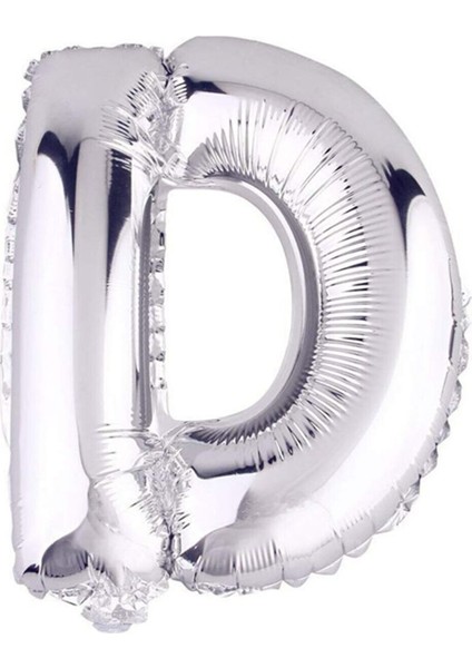 16" Inç 40 cm Folyo Balon Gümüş Renk ''d'' Harfi