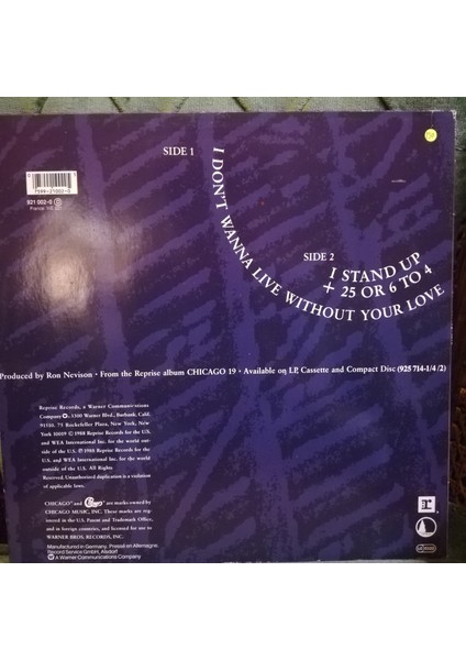Chicago (2) – I Don't Wanna Live Without Your Love 1988