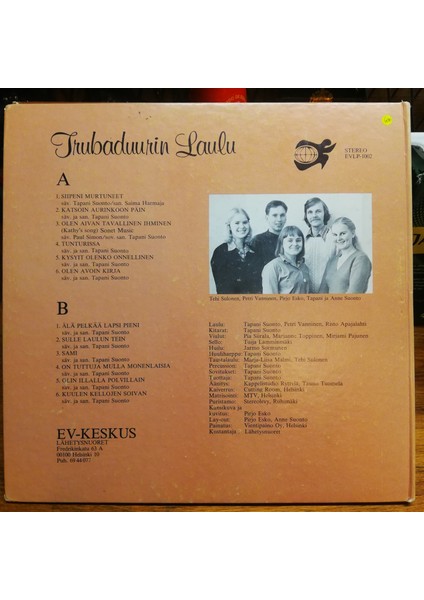 Tapani Suonto – Trubaduurin Laulu 1980 fiyatları