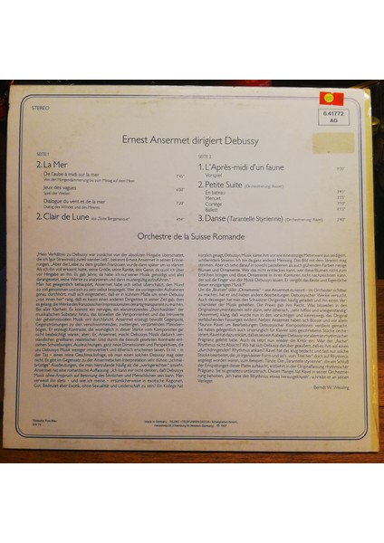 L'orchestre De La Suisse Romande, Ernest Ansermet, Claude Debussy–ernest Ansermet Dirigiert Debussy La Mer-Clair De Lune-L'apres-Midi D' Un Faune fiyatları