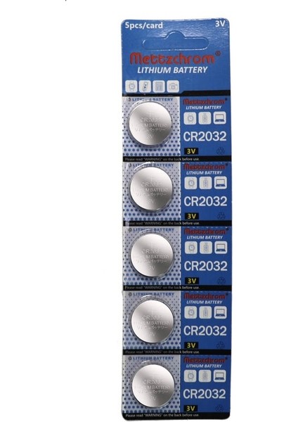 3 Volt CR2032 Lityum Düğme Para Pil CR2032 10 Adet Pil