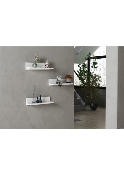 Rubi Duvar Rafı Beyaz 40 cm 3'lü Set fiyatları