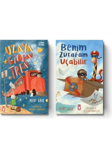 Mert Arık Kitapları Seti (2 Kitap) Benim Zürafam Uçabilir - Uzaya Giden Tren