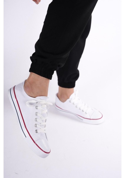 Unisex Beyaz Keten Ayakkabi