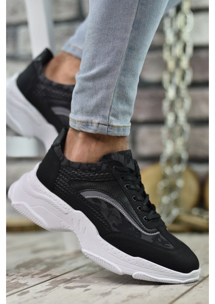 Siyah Beyaz Erkek Sneaker 0012157