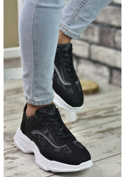 Siyah Beyaz Erkek Sneaker 0012157