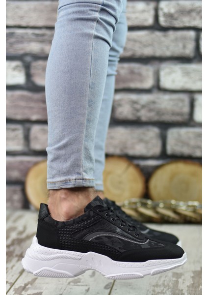Siyah Beyaz Erkek Sneaker 0012157