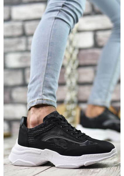 Siyah Beyaz Erkek Sneaker 0012157