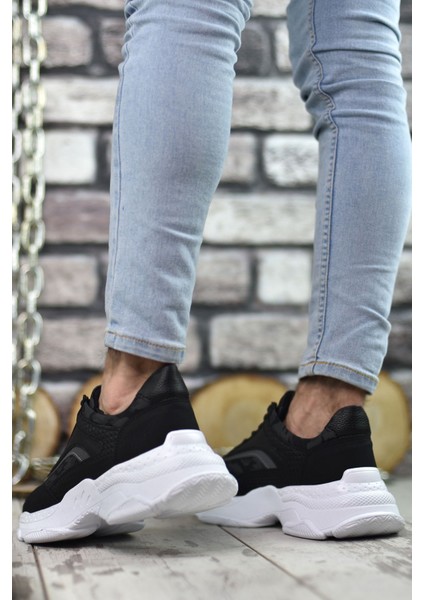Siyah Beyaz Erkek Sneaker 0012157
