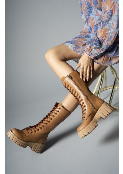 Taba Cilt Kadın Postal Çizme 0012810 modelleri