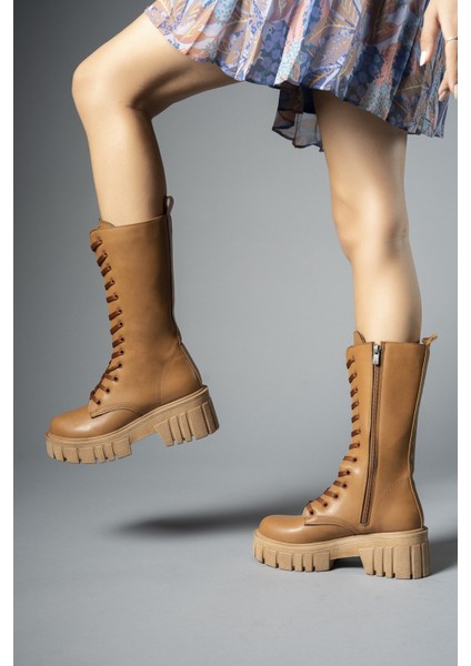 Taba Cilt Kadın Postal Çizme 0012810 indirimleri