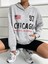 Kadın 97 Chicago 1845 Baskılı Oversize Sweatshirt 1