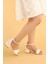 Kiko 769 Kum Cilt Günlük Kız Çocuk 3 cm Topuk Sandalet Ayakkabı Sedef 3