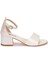 Kiko 769 Kum Cilt Günlük Kız Çocuk 3 cm Topuk Sandalet Ayakkabı Sedef 4