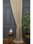 Bej Petek Kadife Dokulu Fon Perde, 1/2 Seyrek Pile, 80 x 240 cm 2