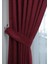 Bordo Petek Kadife Dokulu Fon Perde, 1/3 Sık Pile, 60 x 240 cm 2