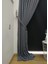 Gri Petek Kadife Dokulu Fon Perde, 1/3 Sık Pile, 50 x 240 cm 2