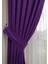 Mor Petek Kadife Dokulu Fon Perde, 1/2 Seyrek Pile, 50 x 250 cm 3