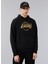 Kapüşon Yaka Siyah Erkek Sweatshirt 60284705NBA Foil Print Hoody Loslak 1