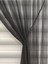 Tek Kanat Siyah Desensiz 1-3 Sık Pileli Halatlı Kruvaze Siyah Tül Perde 2